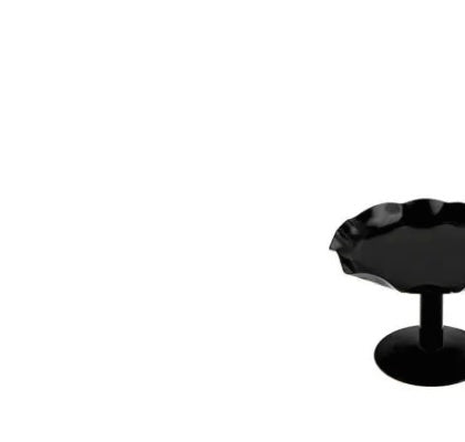 White Plate Baklava Dish Black Pedestal 13.5