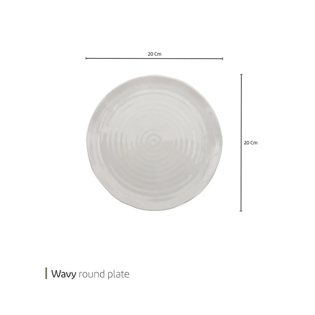 White Plate Side Plate Round 20 View Gloss White