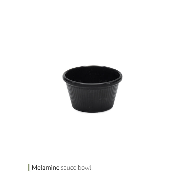 White Plate ML Sauce Bowl 4*6.5 Black ir