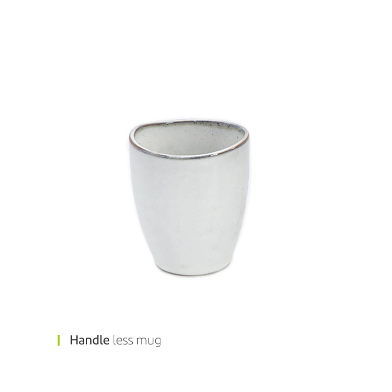 White Plate Cup Handleless 175