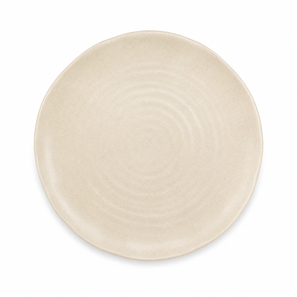 White Plate Flat Round Plate 30 View Cream Sand