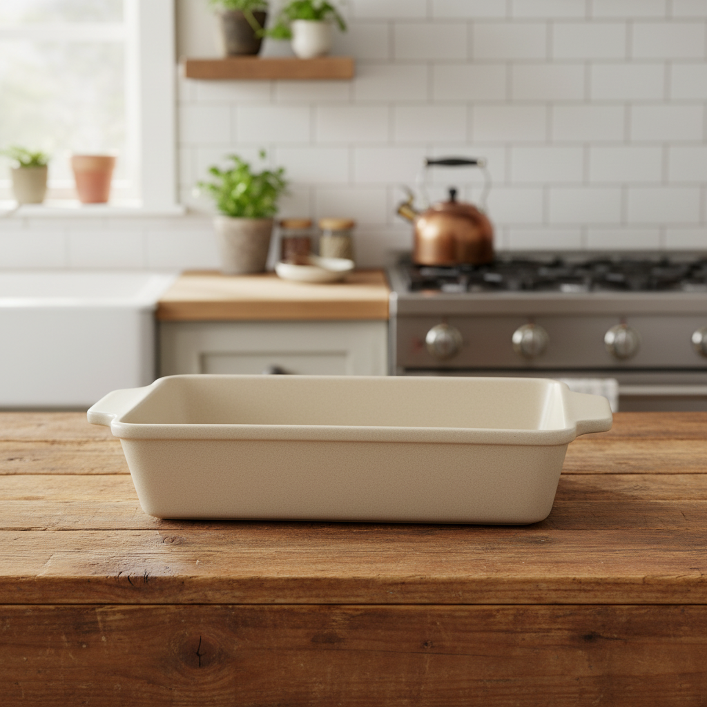White Plate Rectangular 18*12 View Cream Sand