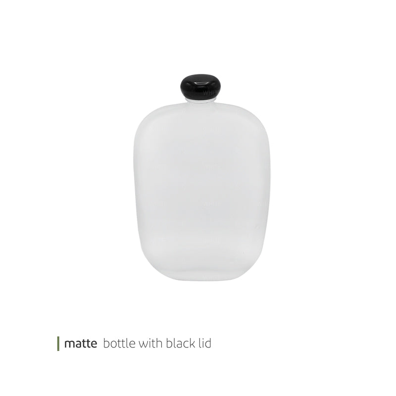Matte glass Bottle- Black lid 400ml 64182-2