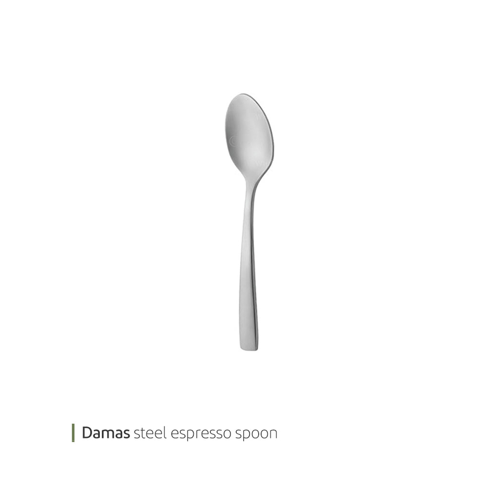 White Plate Damas Matte Espresso Spoon Silver