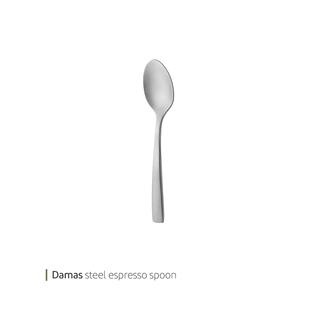 White Plate Damas Matte Espresso Spoon Silver