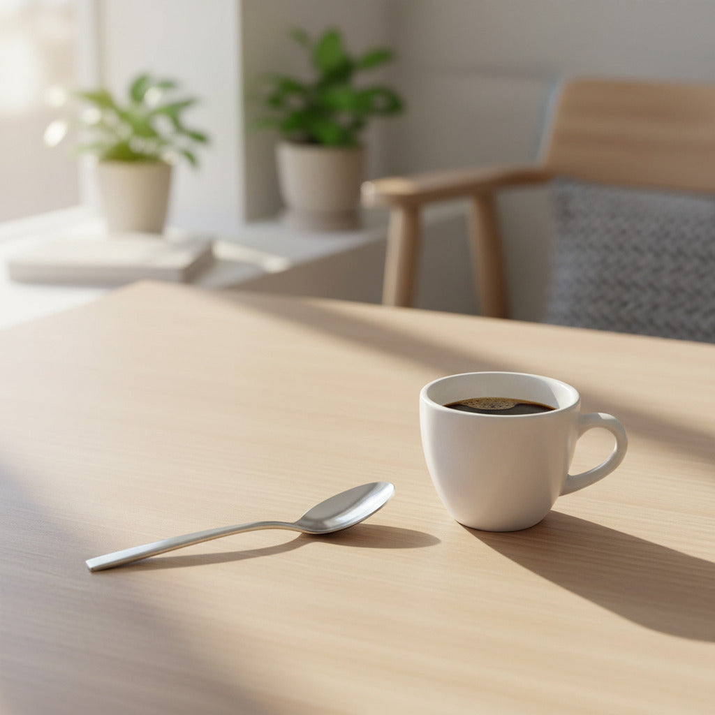 White Plate Damas Matte Espresso Spoon Silver