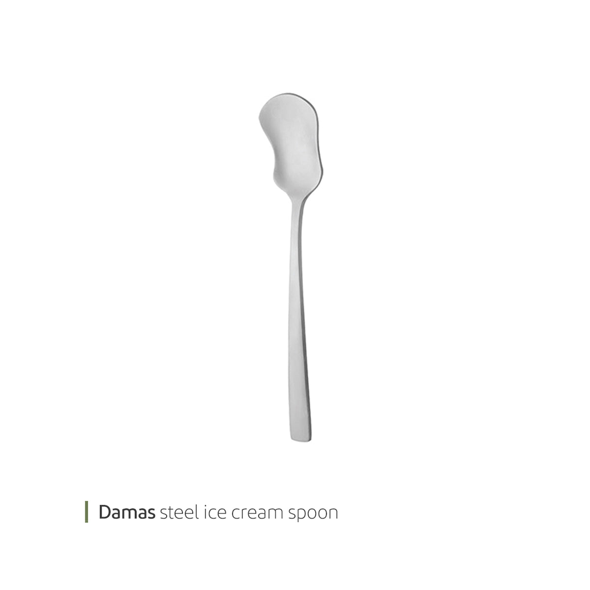 White Plate Damas Polished Ice Cream Spoon Silver
