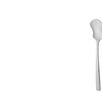 White Plate Damas Polished Ice Cream Spoon Silver
