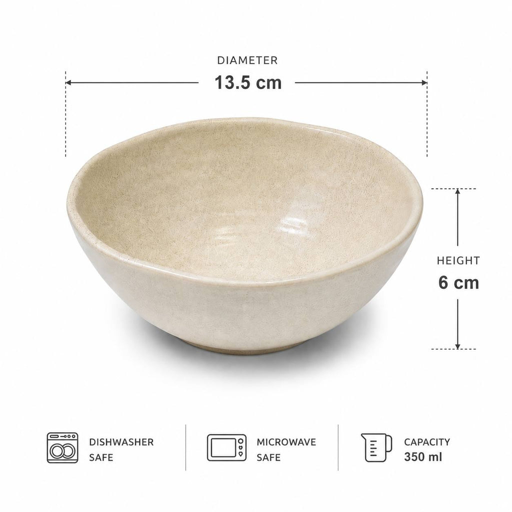 White Plate Bowl 13 View Cream Sand