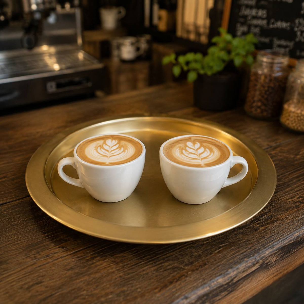 White Plate Tray 36Matte Gold