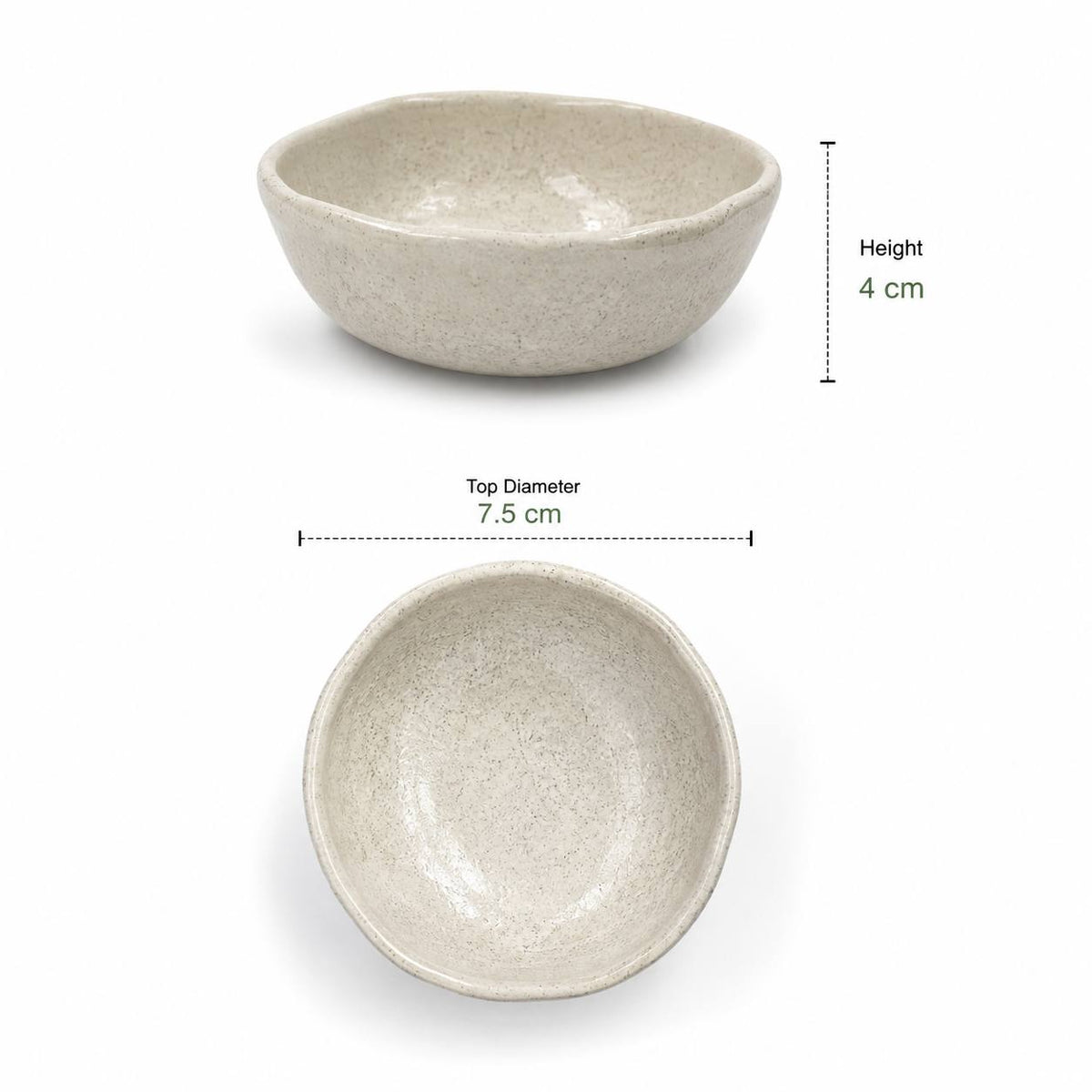 White Plate Bowl 8cm View Cream Sand