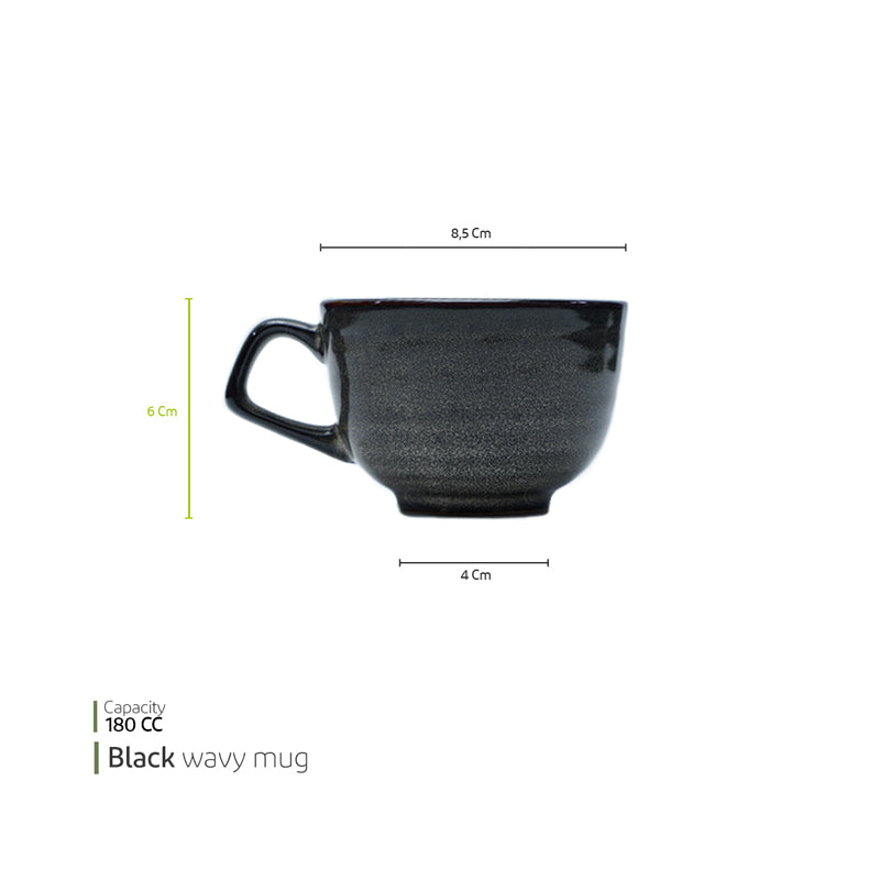 White Plate Cup Black View (HL007)