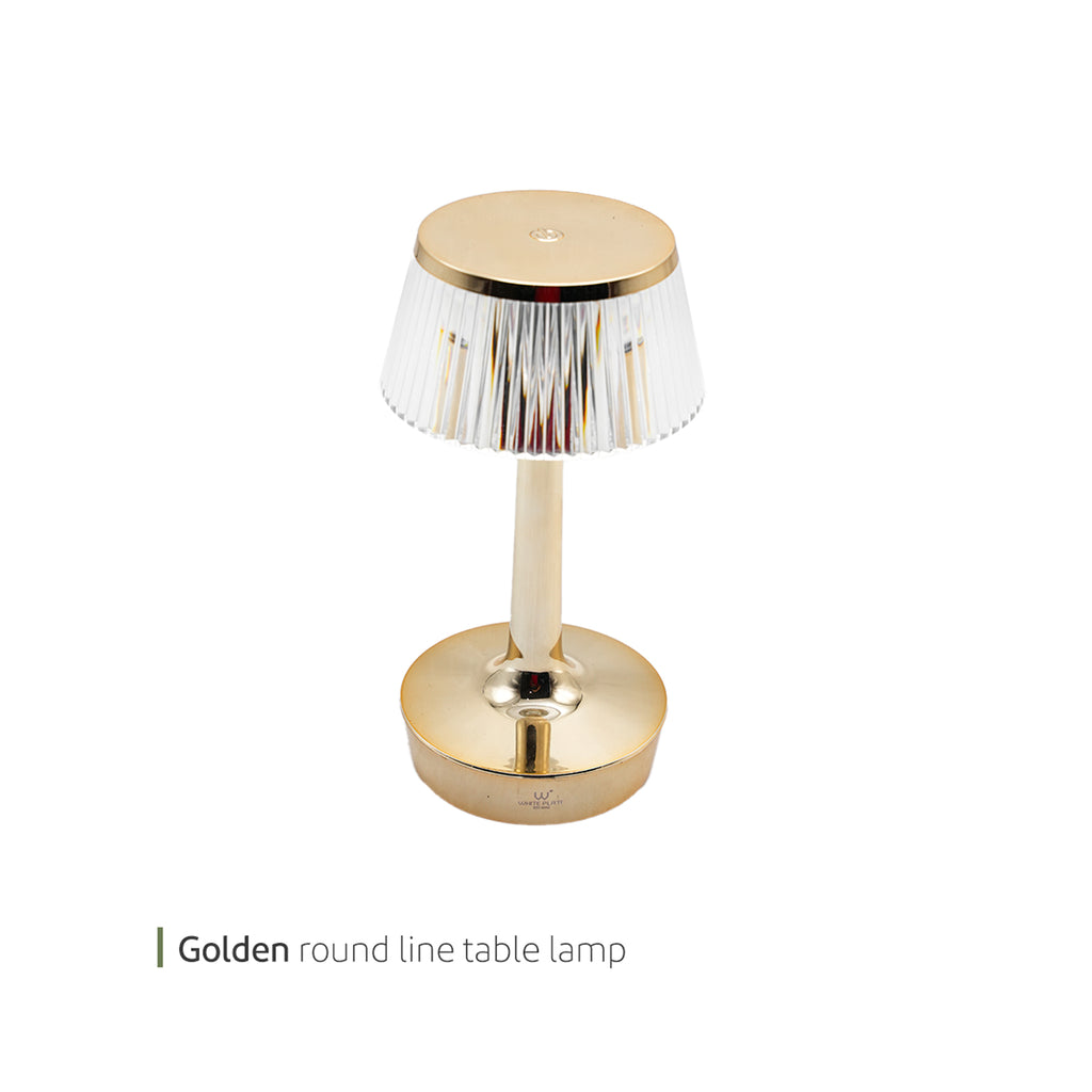 White Plate Round Line Lamp Gold B-027C