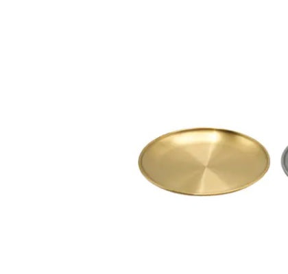White Plate Side Plate Steel Silver 17cm 8-65845