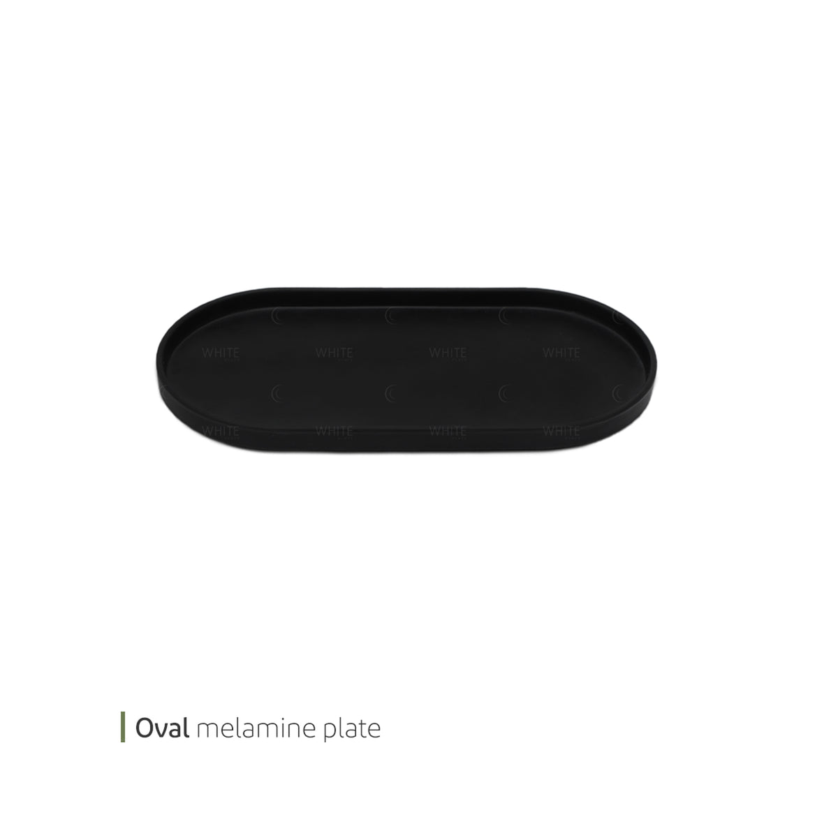 White Plate ML Rest Oval Shallow 25*12.5 Black ir