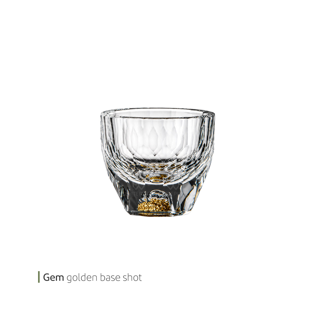 White Plate Shot Gem Golden Base 64173-10