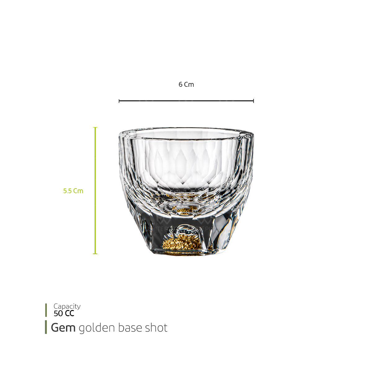 White Plate Shot Gem Golden Base 64173-10