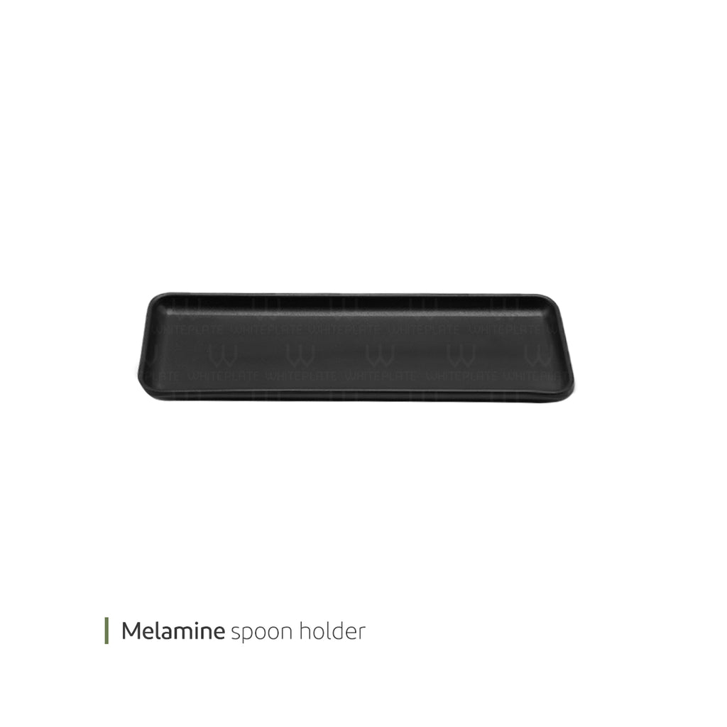 White Plate ML Rest Rectangular 24*8 Black