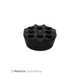 White Plate ML Ashtray Round 9 Lidded Black
