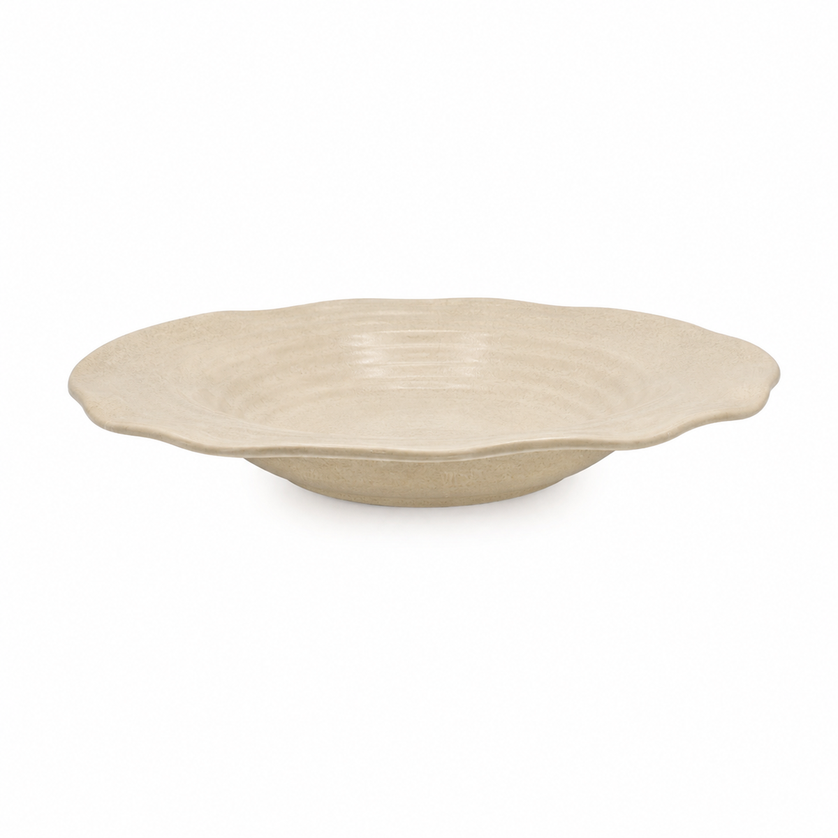 White Plate Deep Plate 29*25 View Sand White Wavy Design