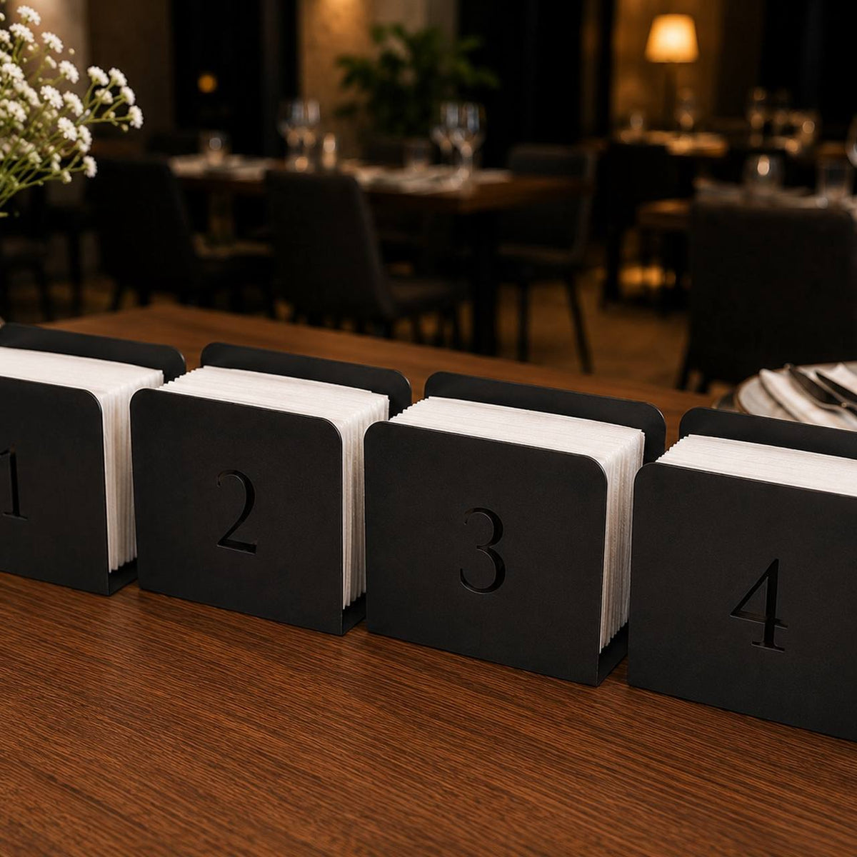 White Plate Napkin Holder Metal Simple