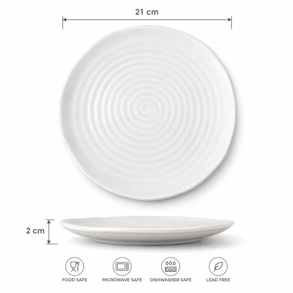 White Plate Side Plate Round 21 View Matte White