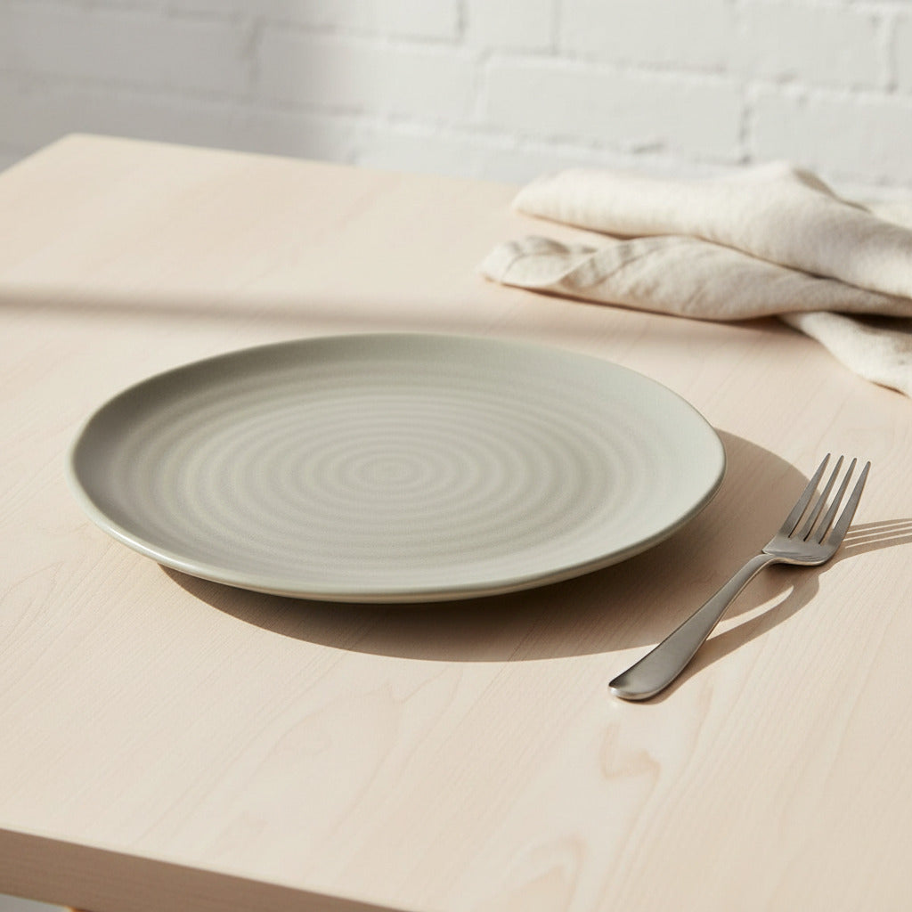 White Plate Side Plate Round 20 View Matte Cedar