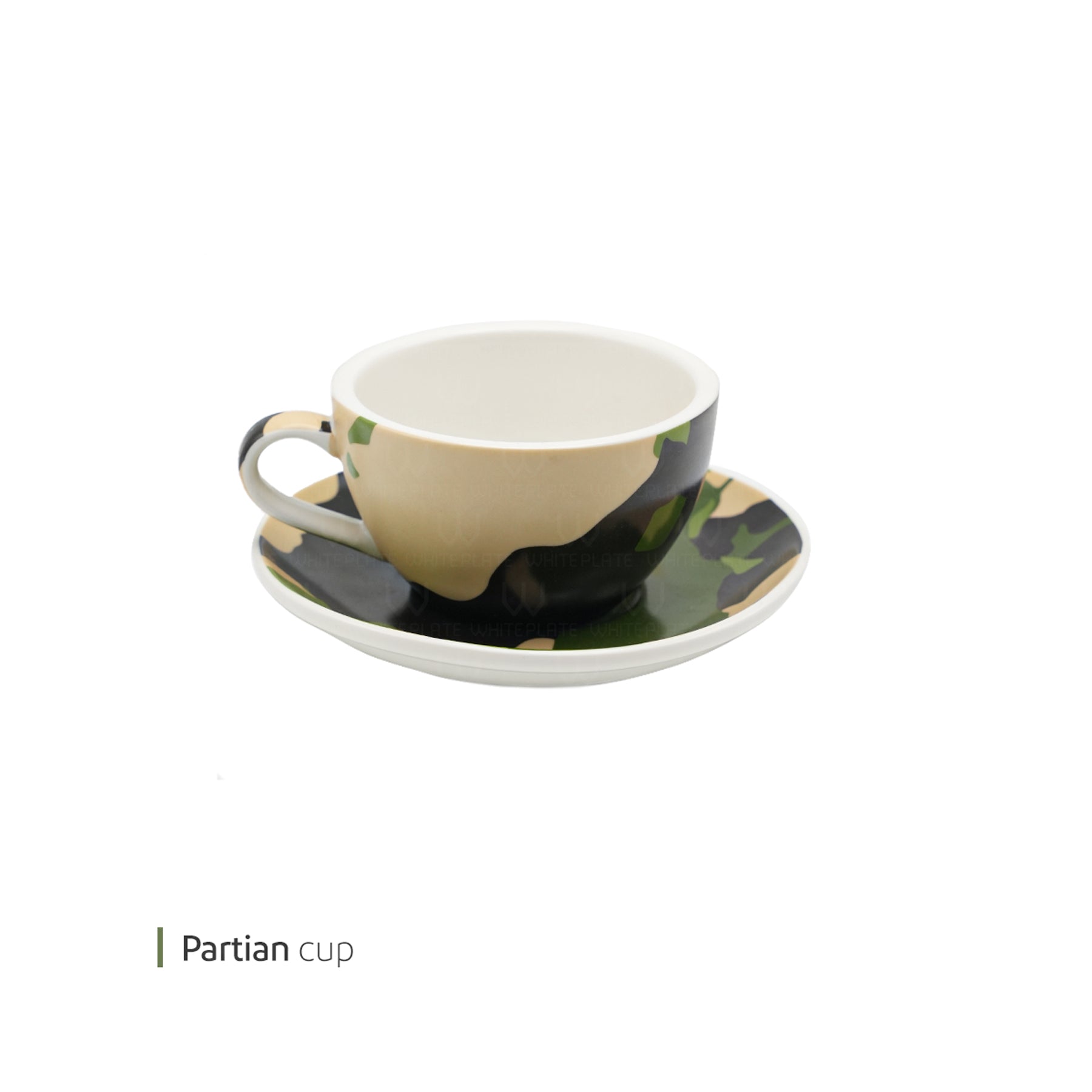 Cup & Saucer Cappuccino Partian White Plate Single