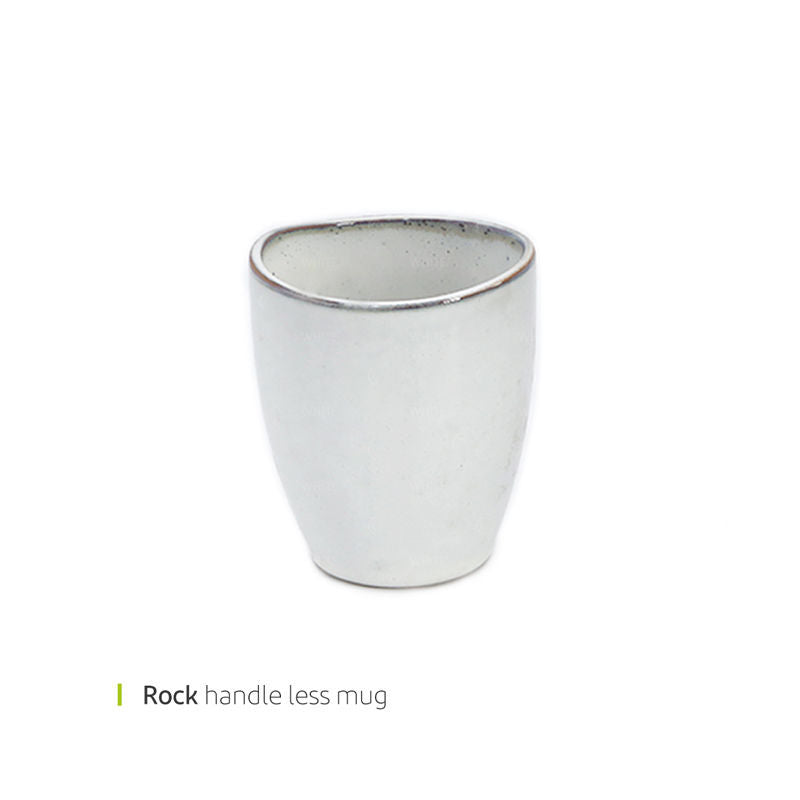Mug Rock Handleless 300ml White Plate Single