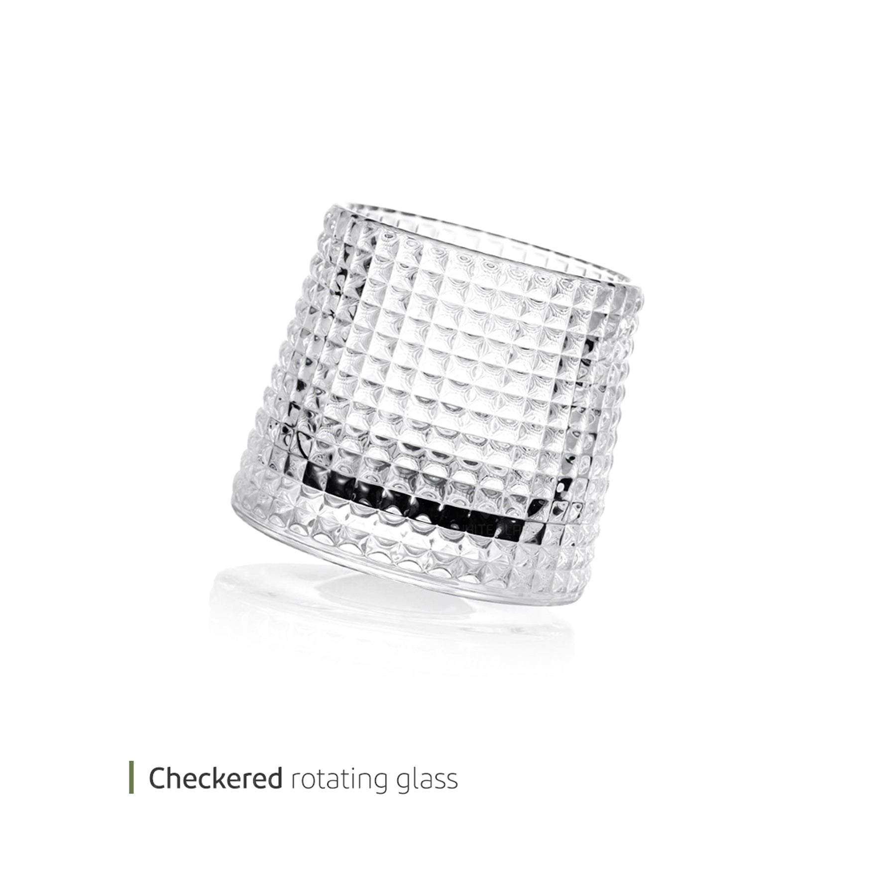 Small Tumbler Swirl Chequer 215ml White Plate Single