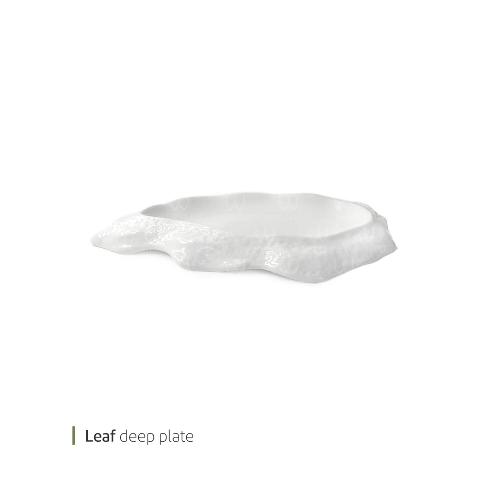 Leaf deep plate — White Plate